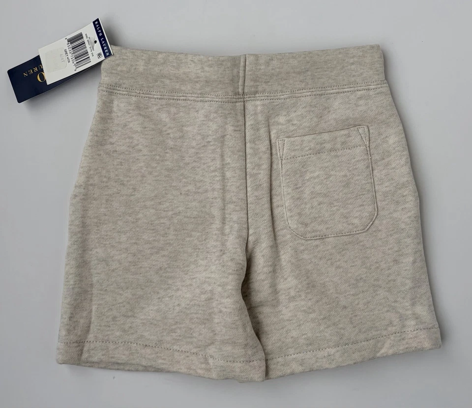 Shorts Polo Ralph Lauren Masculino Cinza Urze Lã Forrado Cordão Tamanho 4T Novo com etiquetas  - Imagem 3 de 4