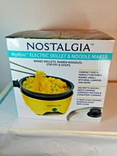 Nostalgia MyMini Personal Electric Skillet & Rapid Noodle Maker Dorm Room Sealed