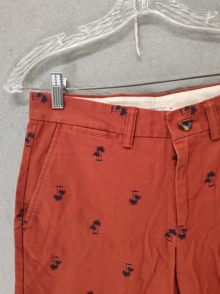 Pantalones Cortos Old Navy Para Hombre 29 Naranja Palmera Bordados Ultimate Slim Informal Flex Foto 2 de 4