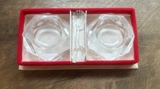 Vintage Baccarat Vessiere Cristaux Crystal Salt Cellar & Spoon Set Original Box