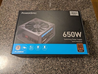 PowerSpec PS650BSM 650W  Power Supply 80 Plus Bronze Semi Modular