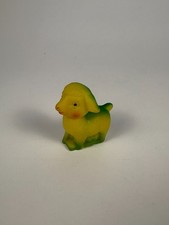 Vintage Rubber Lamb Squeak Toy Yellow Green Farm Animal Made in China