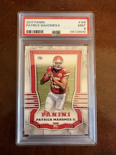 2017 Panini Patrick Mahomes II #104 PSA 9 MINT, Rookie Card