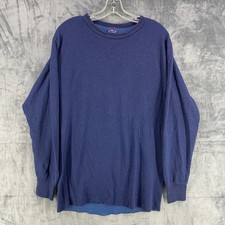 VINTAGE Duofold Shirt Mens L Blue Polyester Wool Made in USA Base Layer Thermal
