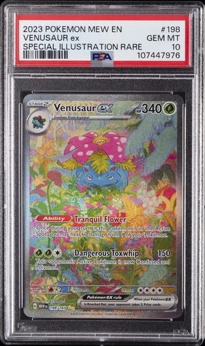 2023 POKEMON MEW EN-151 SPECIAL ILLUSTRATION RARE #198 VENUSAUR EX PSA 10