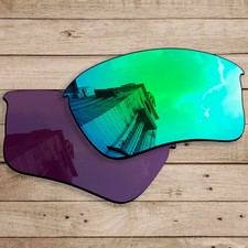hdhut Polarized Replacement Lenses for-Oakley Flak Jacket XLJ Green Mirrored