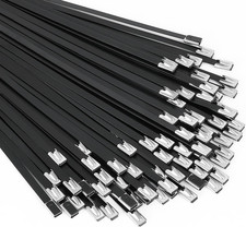 Metal Zip Ties Black 100pcs 11.8 Inch 304stainless Steel Epoxy Coated Cable Tie Metal Zip Ties Black 100pcs 11.8 Inch 304stainless Steel Epoxy Coated Cable Tie