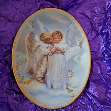 Angel Kisses 1999 Plate by Sandra Kuck series On Angel's Wings Bradford Exchange