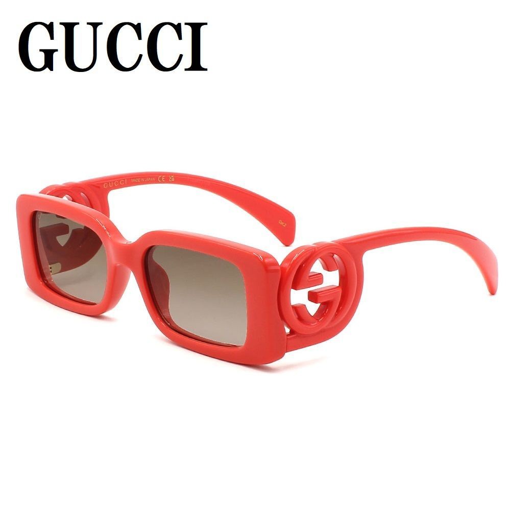 GUCCI GG1325S 005 Red Brown Gradient Women Sunglasses Global Fit Authentic