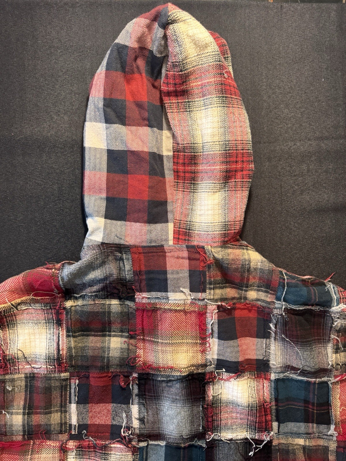 Handmade Patchwork Flannel Sleeveless Hoodie One … - image 7