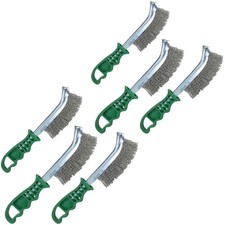 Stainless Steel Curved Wire Brush Rust Removal Cleaning Hand / Spid Brush x 6
