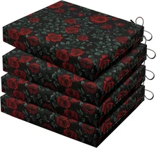 Outdoor Chair Cushions Set of 4, Water Resistant Patio Chair Cushions with Ties,