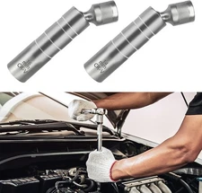 14mm & 16mm Thin Wall Magnetic Swivel Spark Plug Socket 12-Point Removal Tool