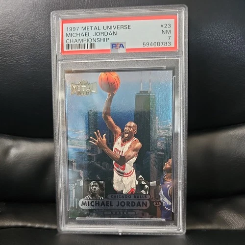 1997 FLEER Metal Universe Michael Jordan CHAMPIONSHIP #23 PSA 7 SKYBOX BULLS