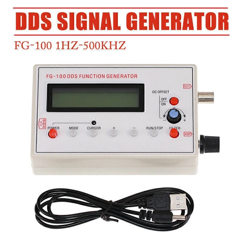 FG-100 DDS Sinus Signalgenerator Dreieck Rechteck 1HZ-500KHz Frequenz LCD1602-KG - Bild 2 von 4