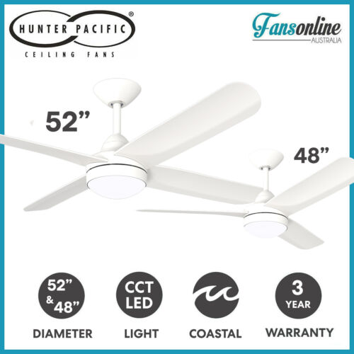 X-Over White Ceiling Fan | ABS Blades | CCT LED Light | Size Variations 48″/52" - Picture 1 of 6