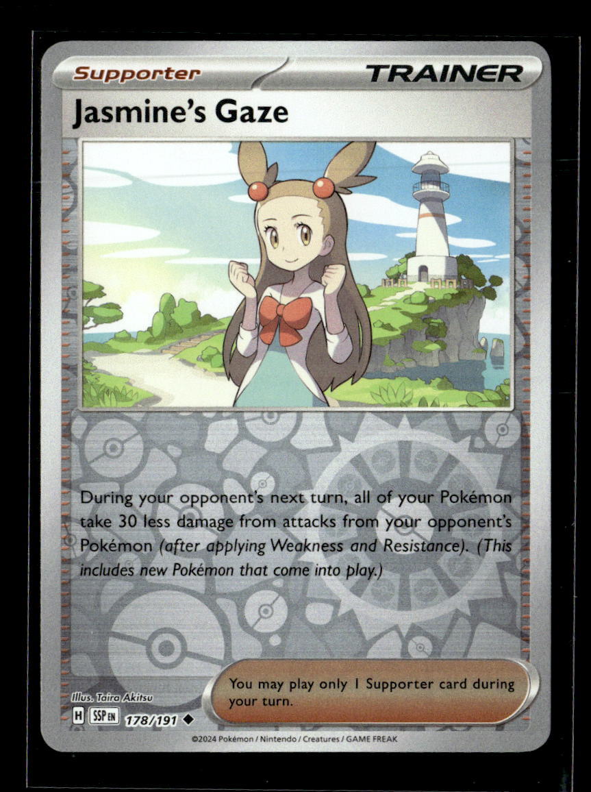 Pokemon Jasmine's Gaze 178/191 Surging Sparks  Reverse Holo Uncommon 2 Card Lot
