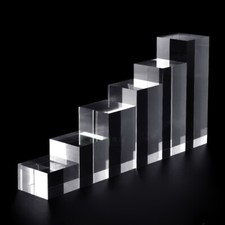 Transparent Crystal Acrylic Cube Display Stand Jewelry Show Base Pedestal Holder