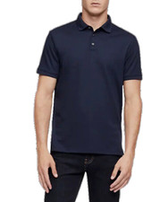 CALVIN KLEIN MEN'S LIQUID TOUCH POLO SHIRT NAVY, LARGE GENTLY USED