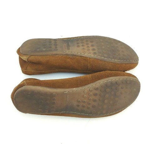 Minnetonka Brown Suede Leather Moccasin Loafer Slippers Women’s Size US 7.5 Used - Picture 5 of 8