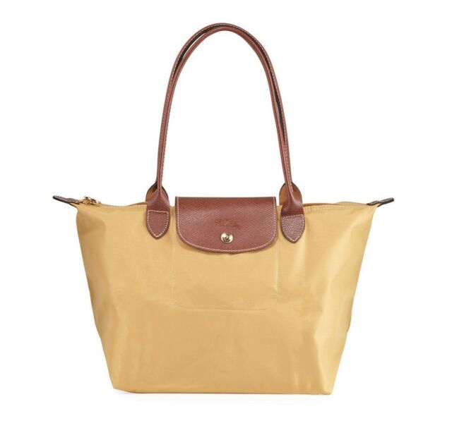 Longchamp Le Pliage Nylon Shoulder Tote 2605089 Honey Yellow Tan Authentic for sale online | eBay