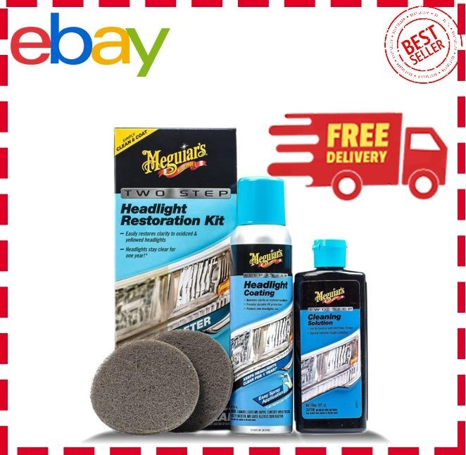 Meguiars G2970 Two Step Headlight Coating Restoration Kit Car Free