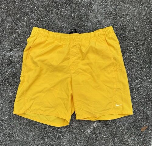 Yellow Y2K Nike Swimming Shorts Trunks silver Tag