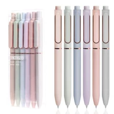 Gel Pens 6 Pack 0.5mm Fine Point Black Ink Smooth Writing Pens for Journaling...