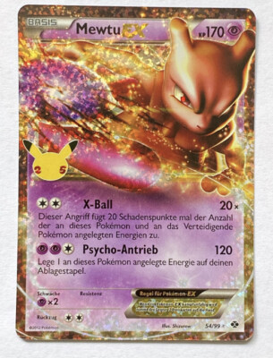 Pokemon Mewtu EX | Deutsch 54/99 Celebrations | 25th Anniversary | Near Mint