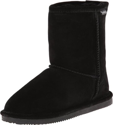BEARPAW Bear Paw Toddler Girls Black II Leather Suede Boots