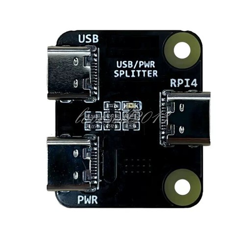 Type-C Power Splitter Power Distributor for Raspberry Pi 4 USB One-in-Two Module