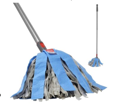 FAYINA PREMIUM VISCOSE WET MOP & EXTENDABLE HANDLE FOR HARDWOOD, LAMINATE, TILE