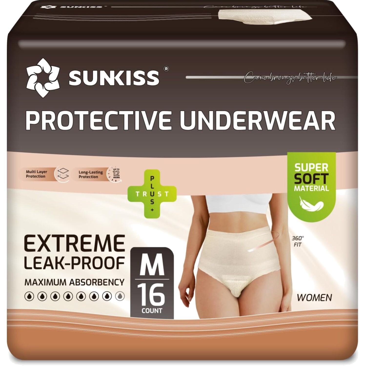 Inkontinenz Windelhosen Frauen, 16 Stück, Einweg, saugfähig, Komfort, Größe M