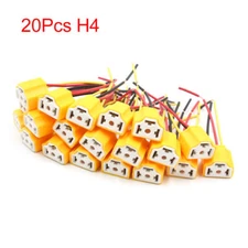 20Pcs H4 Ceramic 3 Wires Harness Socket Car Fog Light Bulb Extension Connector