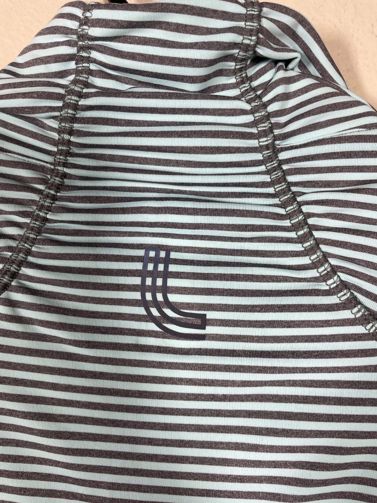 lole gray stripe full zip athletic jacket