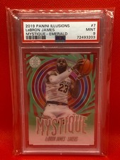 2019 PANINI ILLUSIONS MYSTIQUE EMERALD #7 LEBRON JAMES PSA 9 MINT