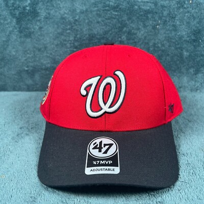  47 MVP Washington Nationals Home MLB 23 Side Patch Hat Mens Red Adjustable Hat