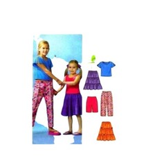 McCall's Sewing Pattern 4816 Top Skirt Shorts Capris Girls Size 7-10