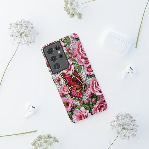 Rose Tough Case Butterfly Mosaic Pink iphone 16 15 14 13 S25 S24 S23 S22 - 第 232/240 張圖片