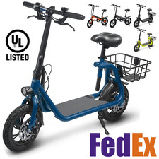 450W Sports Electric Seated Scooter Folding E-Bike Commute UL 2849 Certified
