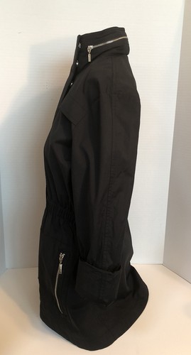 Ciao Milano Tess Women’s Extra Small Black Hooded Water Resistant Raincoat - Picture 4 of 7