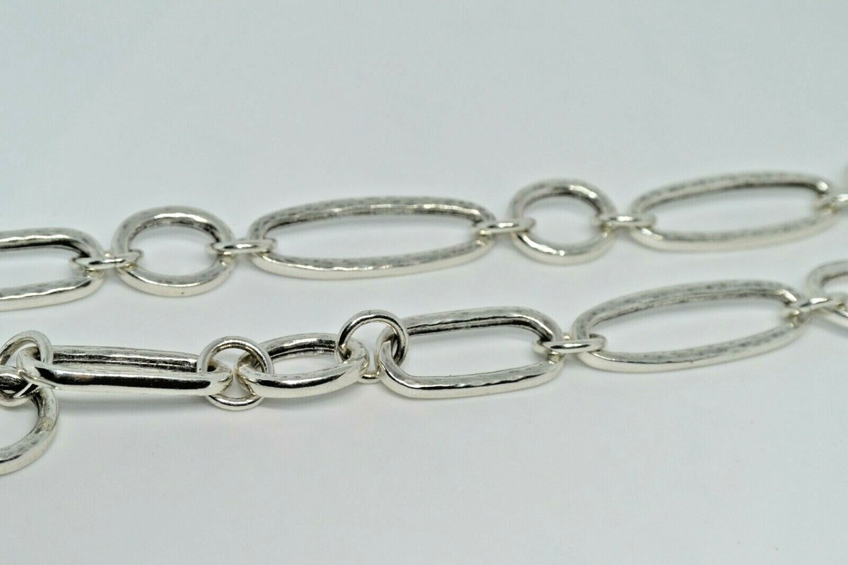Brighton PEBBLE LINK Silver Tone Oval Links Long Necklace or  display picture 2