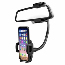Generic 360 Rear-view Mirror Mount Mobile Holder- Black