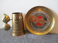 US ARMY ORDNANCE AWARDS BRASS STEIN & PLATE - 194 MAINT BN - ESTATE LT GENERAL