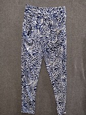Codigo Animal Print Leggings Stretch Women's Blue/White Size L