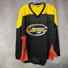 Vintage 90s K1 Sportswear NHL Breakout 98 Tour Black Hockey Jersey Mens L USA