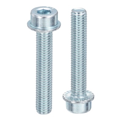 20Pcs M8x45mm Carbon Steel Flanged Hex Socket Head Cap Screws Bolt