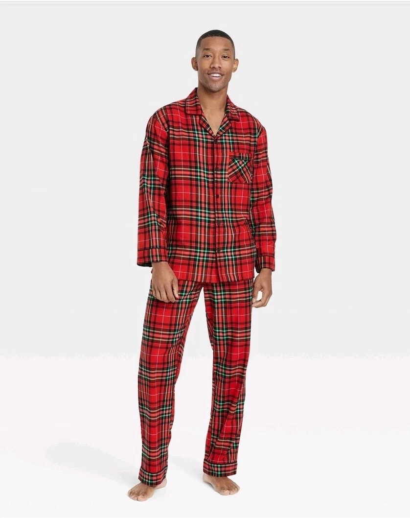 NWT Wondershop Men's 2 Piece Holiday Christmas Plaid Flannel Pajamas PJ  Size XXL