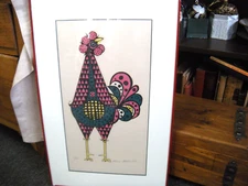 ALDEMIR MARTINS Print Rooster Signed, 1958 serigraph 5/100