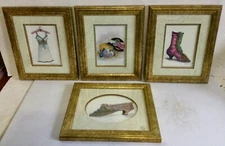 PEGGY ABRAMS Set of 4 Victorian Dress  BEAUTIFUL 10x12” FRAMED UNDER GLASS